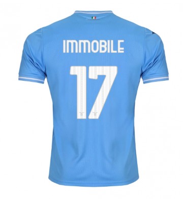 Lacne Muži Futbalové dres Lazio Ciro Immobile #17 2023-24 Krátky Rukáv - Domáci
